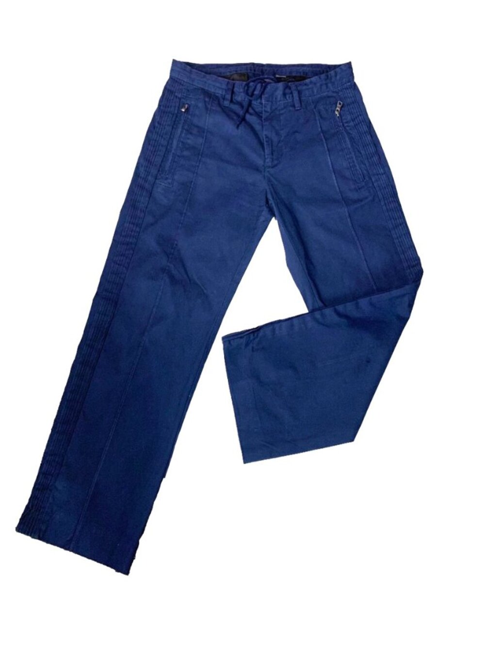 AX‎ ARMANI EXCHANGE Navy Blue Side Pleated Crop Chinos